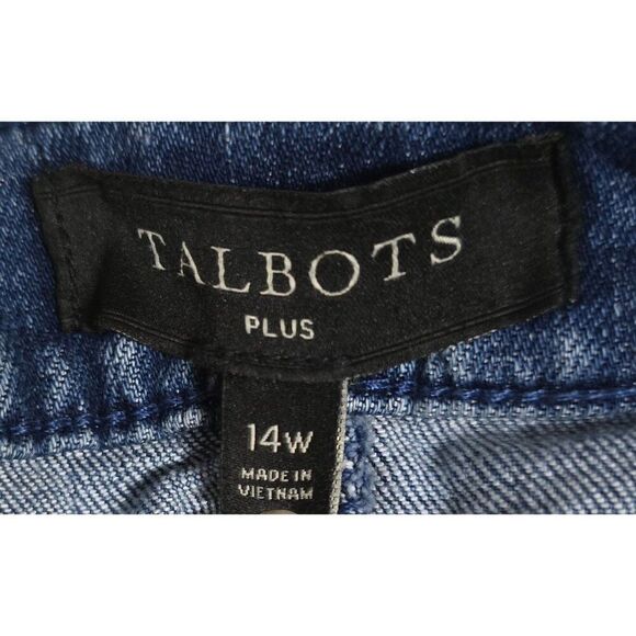 Talbots Plus Womens Denim Skirt 14W Dark Wash 5-Pocket Design Casual Knee Length - Picture 6 of 8